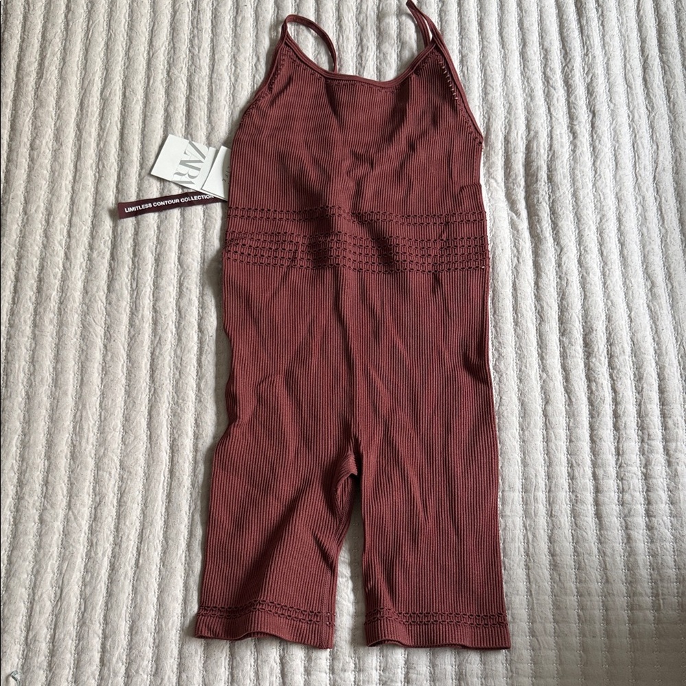 Zara Burgandy Jumpsuit One Piece